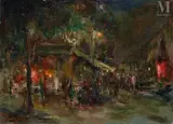 Les halles, Paris by Fiodor Pereovitch Blagonrawow, Huile sur toile, sold Feb 2022