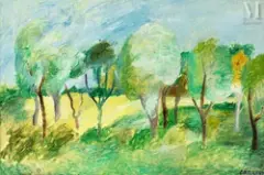 Les arbres, circa 1925 by André Lanskoy, Huile sur toile, sold Feb 2022
