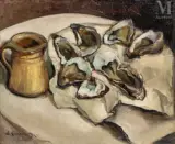 Nature morte aux huitres by Eugène Konopatzky, Huile sur toile, sold Feb 2022
