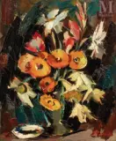 Nature morte au bouquet et à la coupelle by Boris Pastoukhoff, Huile sur toile, sold Feb 2022