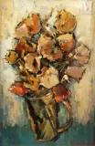 Bouquet de fleurs aux tons jaunes by Boris Pastoukhoff, Huile sur isorel, sold Feb 2022