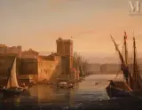 L'entrée du port de Marseille by Isidore Dagnan, Huile sur toile d'origine, sold Jan 2022