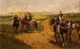 L'Attente de la cavalerie by Édouard Detaille, Huile sur toile, sold Jan 2022