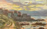 Coucher de soleil à Saint-Tropez by Auguste Pégurier, Pastel, sold Jan 2022