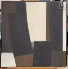 Composition by Nicolas Carrega, Huile sur toile, sold Dec 2021