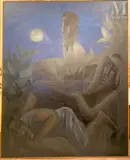 Le Veilleur by Camille Claus, Huile sur toile, sold Dec 2021