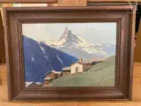 Le hameau de Findeln et le Cervin by Charles Henry Contencin, Huile sur panneau, sold Dec 2021