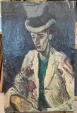 Homme au chapeau by Gabriel Dauchot, Huile sur toile, sold Dec 2021