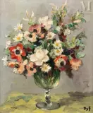 Bouquet de fleurs, circa 1950 by Marcel Dyf, Huile sur toile d'origine, sold Dec 2021