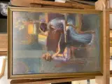 La leçon de piano by Delphin Enjolras, Pastel, sold Dec 2021