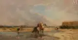 Le passage du gué by Honoré Boze, Huile sur panneau une planche non parqueté, sold Dec 2021