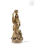 Porteuse d'eau - Retour de la fontaine by Edouard Drouot, Épreuve en bronze à patine dorée, sold Dec 2021