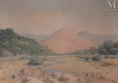 L'Oued Djemmah by Nestor Outer, Huile sur toile d'origine, sold Dec 2021