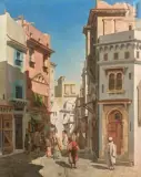 Rue animée à Constantine by Félix Malard, Huile sur toile, sold Dec 2021