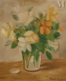 Bouquet de fleurs by Pierre Boucherle, Huile sur toile d'origine, sold Dec 2021
