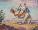 Cavalier by Louis Endres, Gouache, sold Dec 2021
