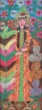 Portrait de jeune femme by Ahmed Louardiri, Gouache sur panneau de bois, sold Dec 2021