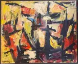 Composition by Roger Weiss, Huile sur toile, sold Dec 2021