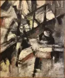 Composition by Ezechiel Baroukh, Huile sur toile, sold Dec 2021
