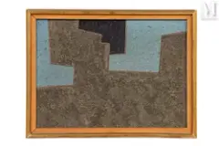 Composition by Jean Leppien, 1960, Huile sur toile, sold Dec 2021