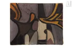 Composition by Jean Piaubert, Huile sur toile, sold Dec 2021