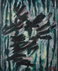Sans titre by Robert Helman, 1961, Huile sur toile, sold Dec 2021