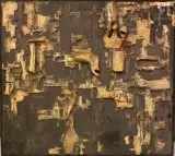 Reflexion by Hedy Reuter, 1964, Huile et collages sur carton, sold Dec 2021