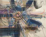 Composition by Edo Murtić, 1964, Crayon gras et lavis d'encre sur papier, sold Dec 2021