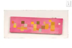 Composition by Marc Cavell, 1982, Gouache sur carton, sold Dec 2021