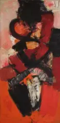 Composition by Carl Walter Liner, 1958, Huile sur toile, sold Dec 2021