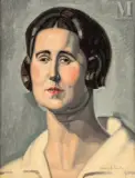 Portrait de Madame Parayre by Jules Oury dit Marcel-Lenoir, vers 1922, Huile sur panneau, sold Nov 2021