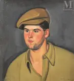 Jeune homme à la casquette by Jules Oury dit Marcel-Lenoir, vers 1920, Huile sur toile d'origine, sold Nov 2021