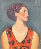 Portrait de Lisette by Jules Oury dit Marcel-Lenoir, vers 1928, Huile sur toile d'origine, sold Nov 2021