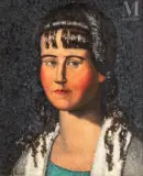Portrait de Natacha Trouhanova by Jules Oury dit Marcel-Lenoir, 1928, Huile sur panneau, sold Nov 2021