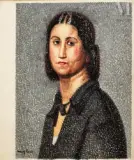Jeune femme en noire by Jules Oury dit Marcel-Lenoir, vers 1920, Huile sur toile d'origine, sold Nov 2021