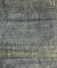 Palimpseste bleu égyptien by Georges Noël, 1964, Huile et sable sur toile, sold Nov 2021