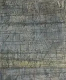 Palimpseste bleu égyptien by Georges Noël, 1964, Huile et sable sur toile, sold Nov 2021