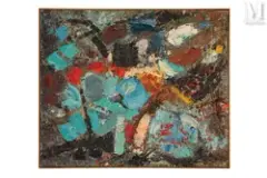 Composition by Oscar Gauthier, Huile sur toile, sold Nov 2021