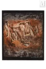 Ocre, Gris et Noir by Théo Kerg, 1961, Huile et sable sur toile, sold Nov 2021