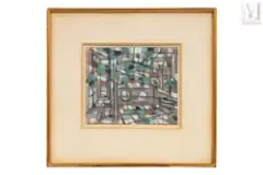 Composition by Hans Seiler, 1957, Gouache sur papier, sold Nov 2021