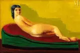 Nu au canapé by Moïse Kisling, 1951, Huile sur toile, sold Nov 2021