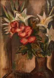 Bouquet de lys by Tobias Haber, Huile sur toile, sold Nov 2021