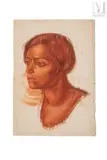 Portrait de femme by Alexandre Evgenievich Iacovleff, Sanguine sur papier filigrané "PM FABRIANO", sold Nov 2021