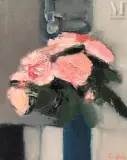 Vase de roses by Arthur Van Hecke, Huile sur toile, sold Sep 2021