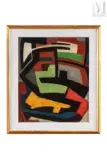 Opus 342 by Gérard Ernest Schneider, 1947, Huile sur panneau, sold Jun 2021