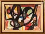 Sans titre by Jean-Michel Atlan, 1958, Détrempe à l'huile sur carton, sold Jun 2021