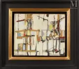 Composition by Maria Helena Vieira da Silva, 1951, Huile sur toile, sold Jun 2021