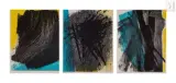 L 1984-1-2-3 / La première métamorphose du feu by Hans Hartung, 1984, Lithographie en couleurs, triptyque, sold Jun 2021