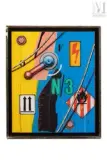 Haute tension /2 flèches by Peter Klasen, 1997, Acrylique et collage de papier sur toile, sold Jun 2021