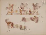 Clown acrobate by Sakti Burman, Encre et aquarelle sur papier, sold Jun 2021